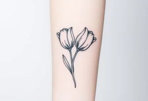 two intertwined tulips with stem tattoo idea