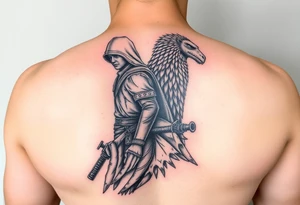 Watcher and burrower from horizon forbidden west in full colour as a forearm wraparound tattoo idea