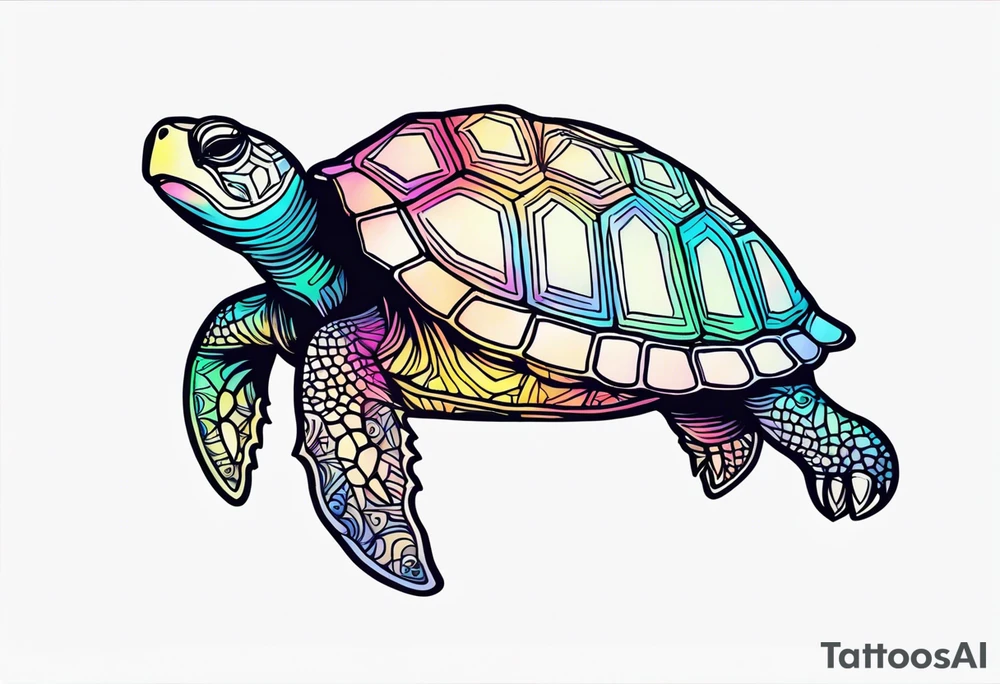 psychedelic turtle, from the top, cute tattoo idea