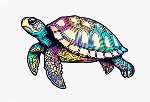 psychedelic turtle, from the top, cute tattoo idea