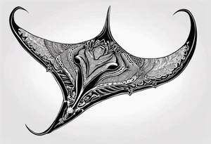 Manta ray in thai style tattoo idea