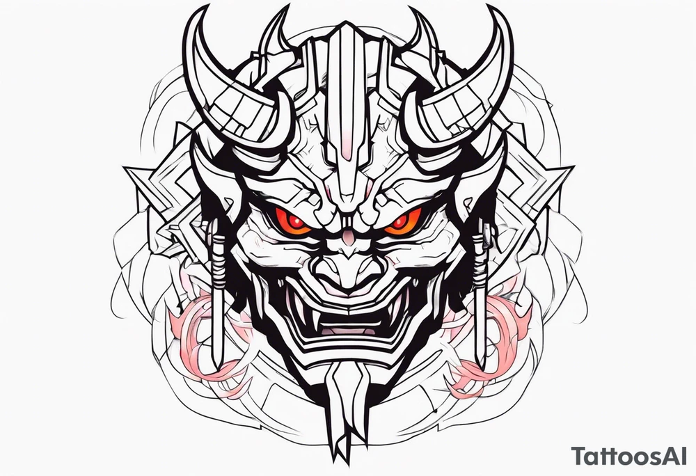 Cyber oni tattoo idea