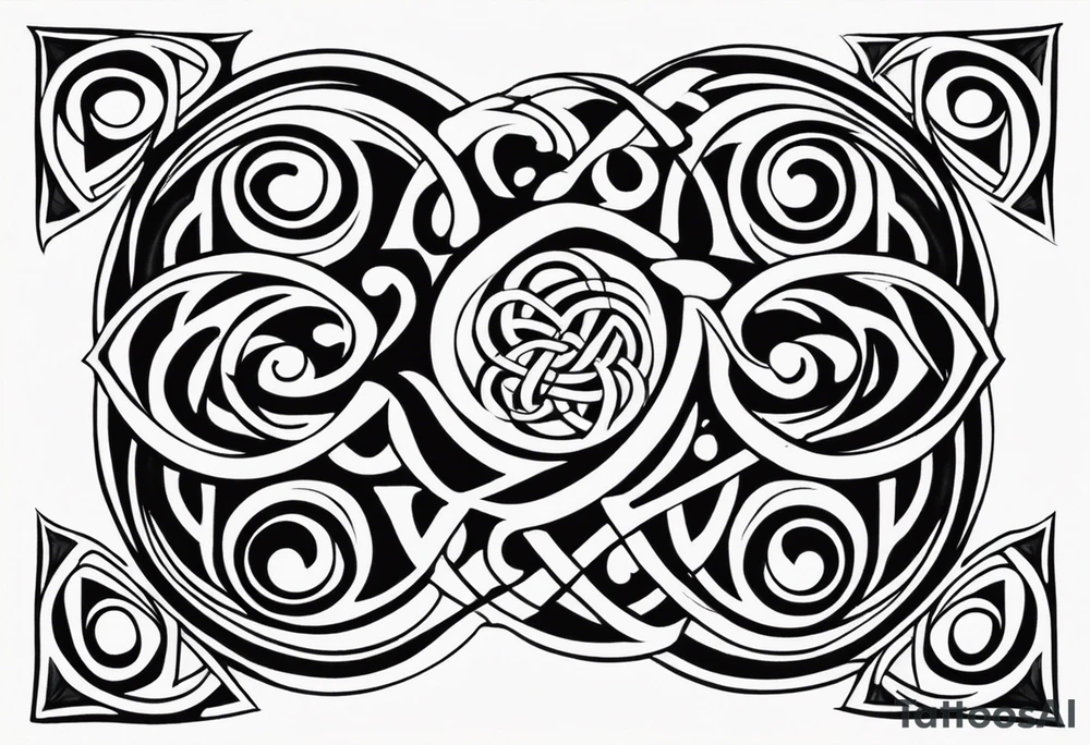 Celtic style bass clef tattoo idea
