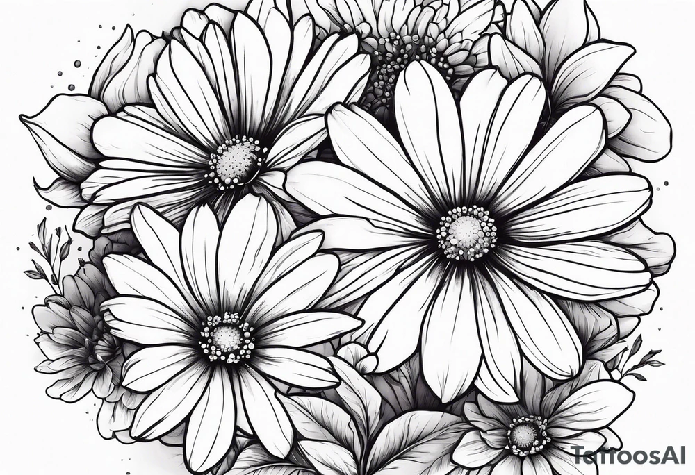 Cosmos flowers tattoo idea