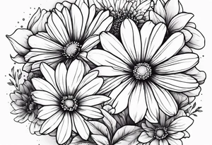 Cosmos flowers tattoo idea