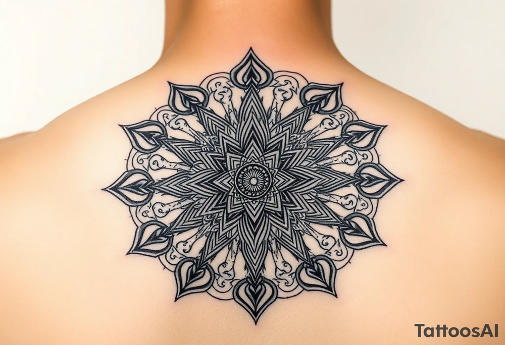 intricate mandala with sacred geometry and cosmic elements tattoo idea intricate mandala with sacred geometry and cosmic elements tattoo idea