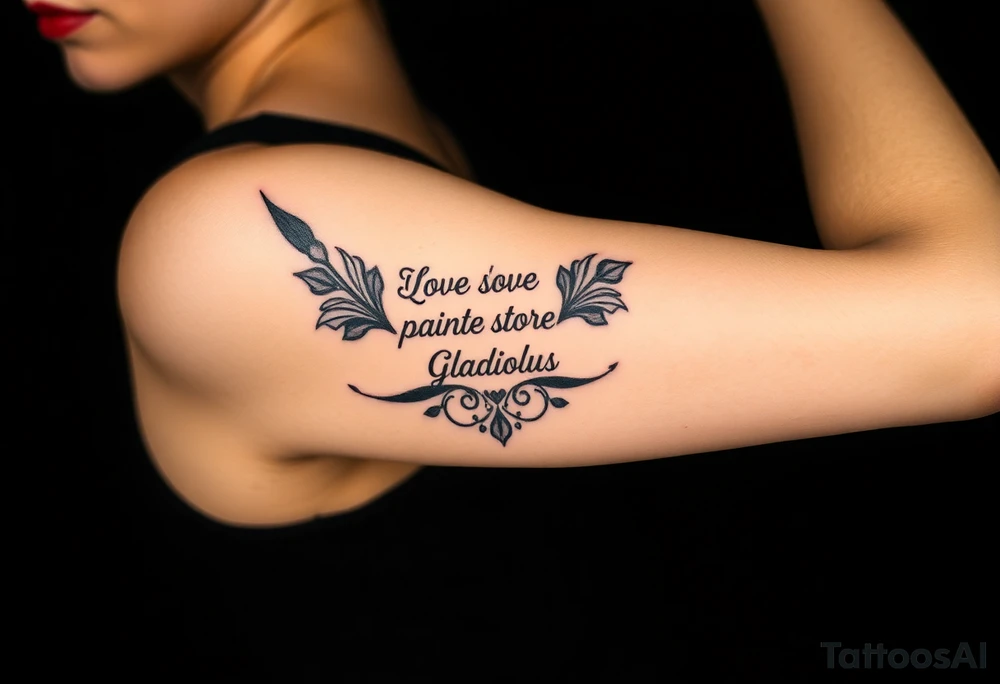 Quotes, 
paintbrushes, 
Gladiolus tattoo idea