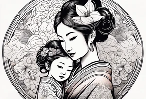 Mother daughter bond tattoo idea