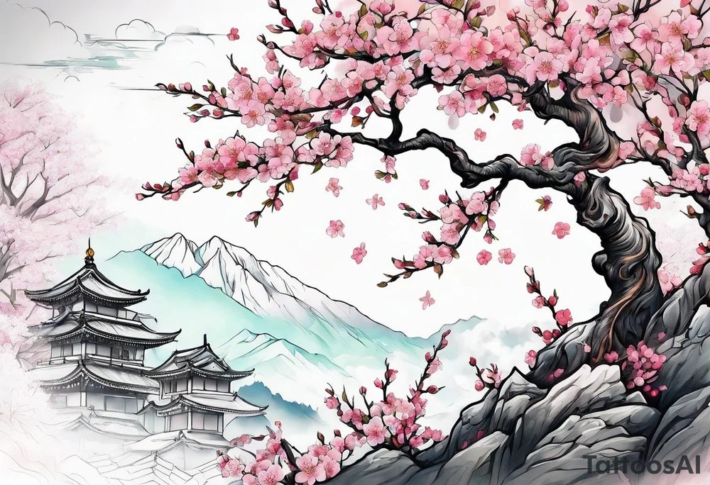 Cherry blossom tree tattoo idea