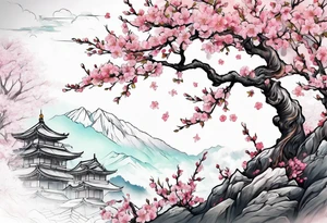 Cherry blossom tree tattoo idea