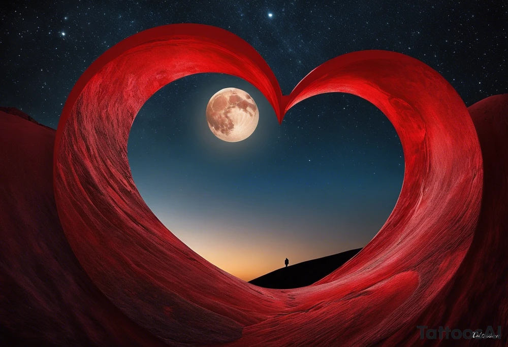 4.	Lunas Compartidas: Dos lunas crecientes, una frente a la otra, formando un círculo cuando se unen, simbolizando la unidad y el amor eterno. Puedes agregar un pequeño detalle en rojo para darle vida. tattoo idea