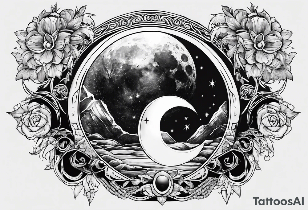 sacred moon tattoo idea