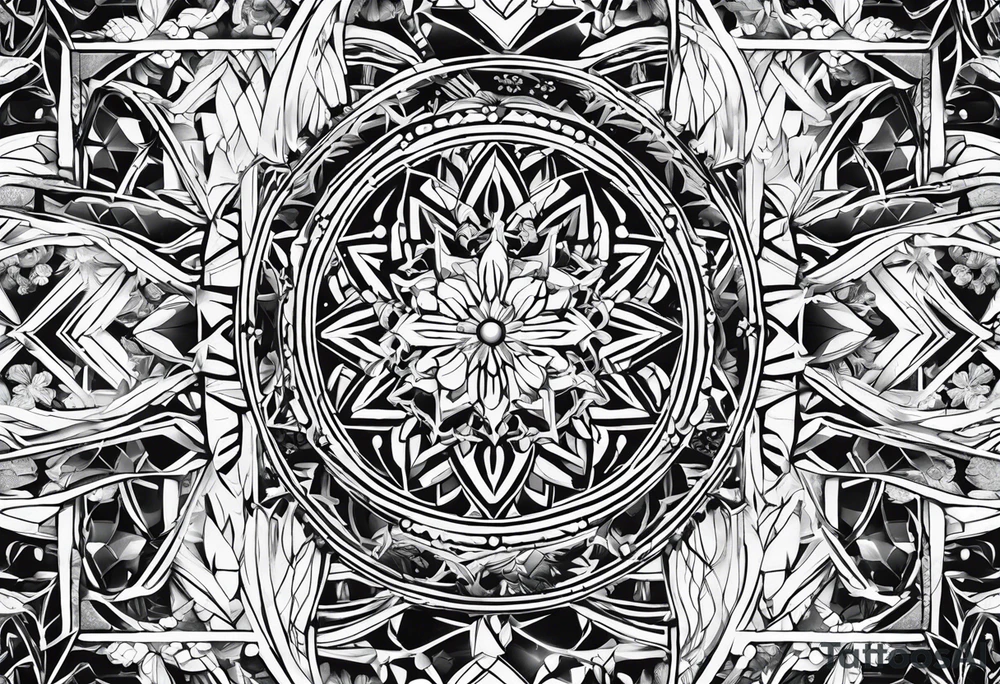 Repeating ice crystal pattern tattoo idea