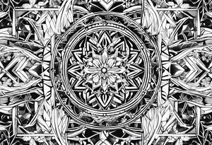 Repeating ice crystal pattern tattoo idea