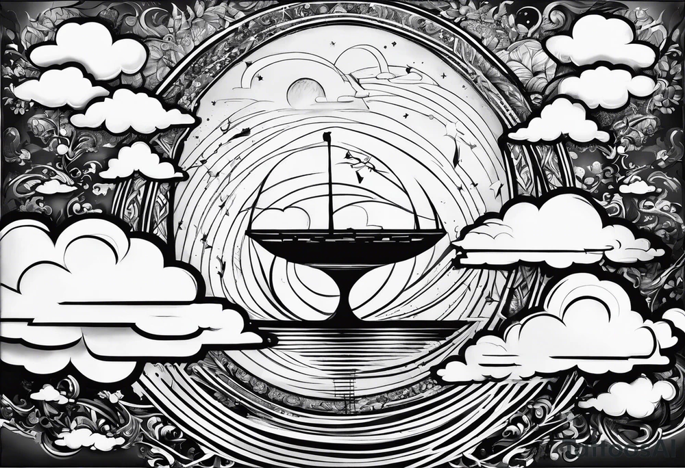 The FIrst Time blended in with some clouds tattoo idea