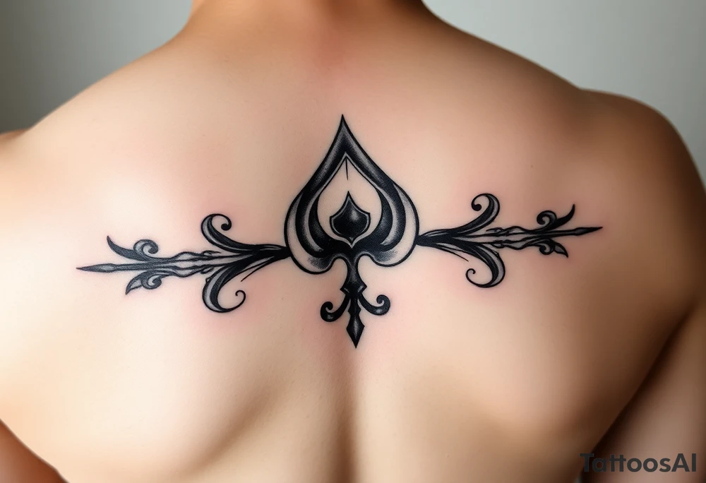 a Q and a spade sketch tattoo idea