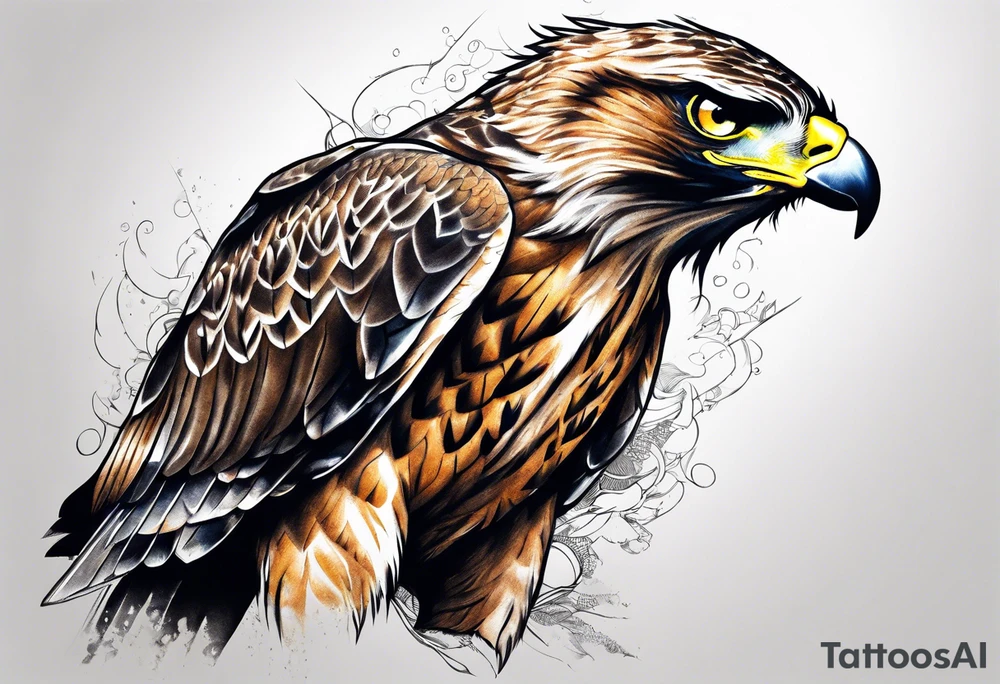 hawk landing tattoo idea