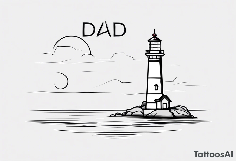 Lighthouse that says "DAD" tattoo idea