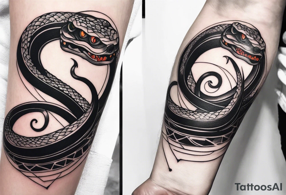 a tattoo of a writhing snake on a forearm tattoo idea