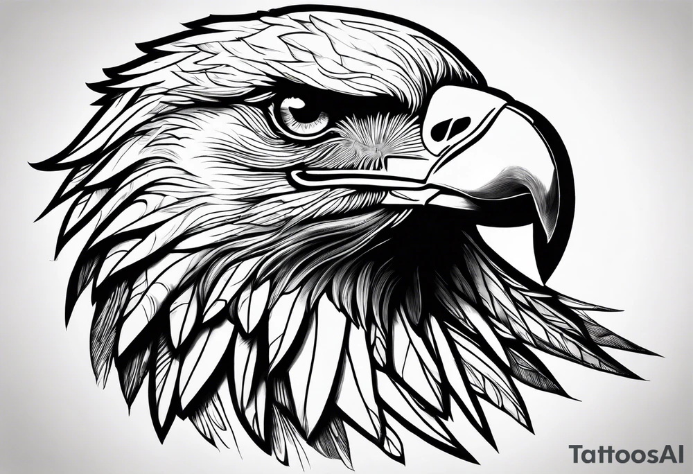 eagle in flight holding a faces tattoo idea