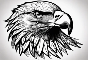 eagle in flight holding a faces tattoo idea