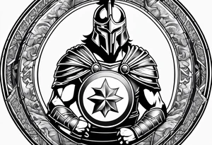 Spartan warrior with shield tattoo idea