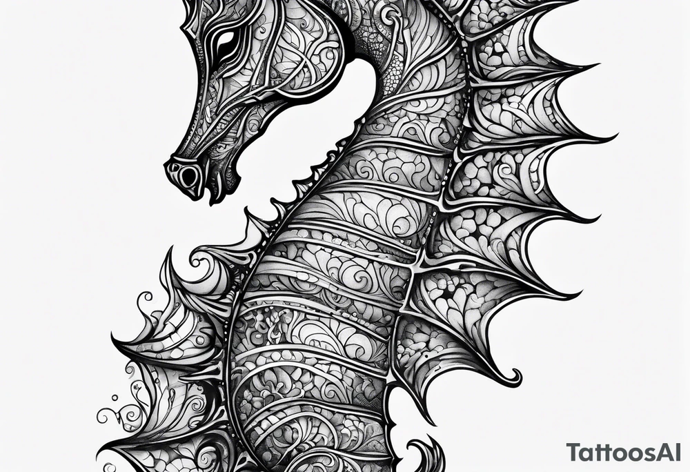 Under ocean seahorse tattoo idea