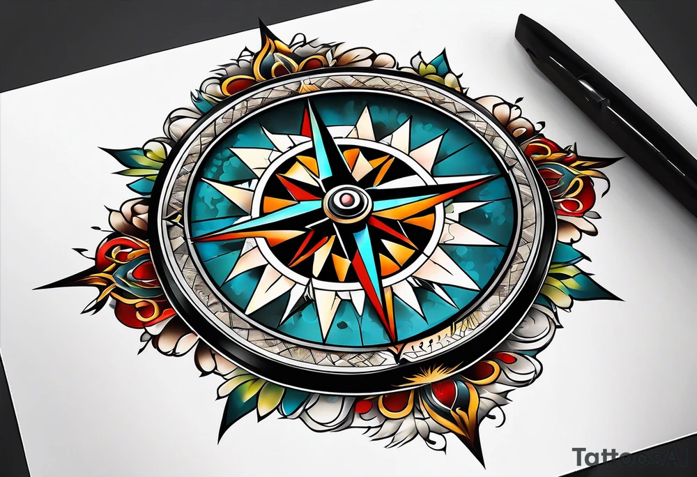 compass with lid tattoo idea