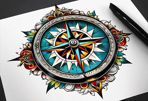 compass with lid tattoo idea