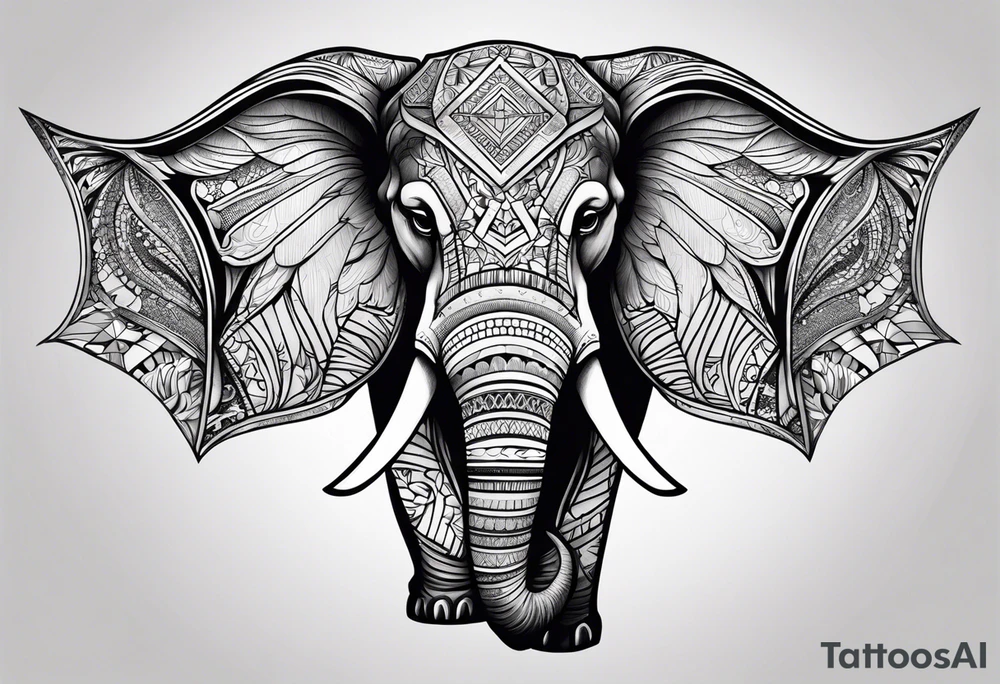 winged elephant tattoo idea