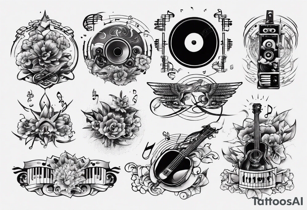 music sound tattoo idea