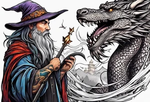 Wizard with dragon tattoo idea