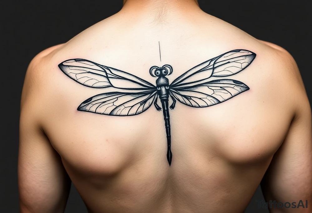dragonfly with infinity sybol body tattoo idea