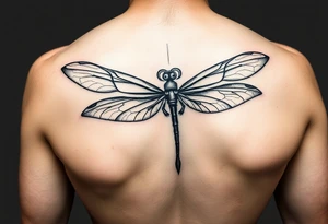 dragonfly with infinity sybol body tattoo idea