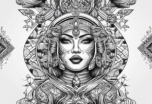 Columbia culture tattoo idea on leg/leg sleeve tattoo idea