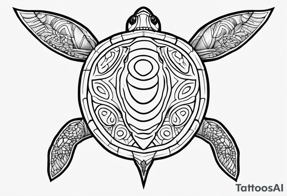 Turtle back centered tattoo idea