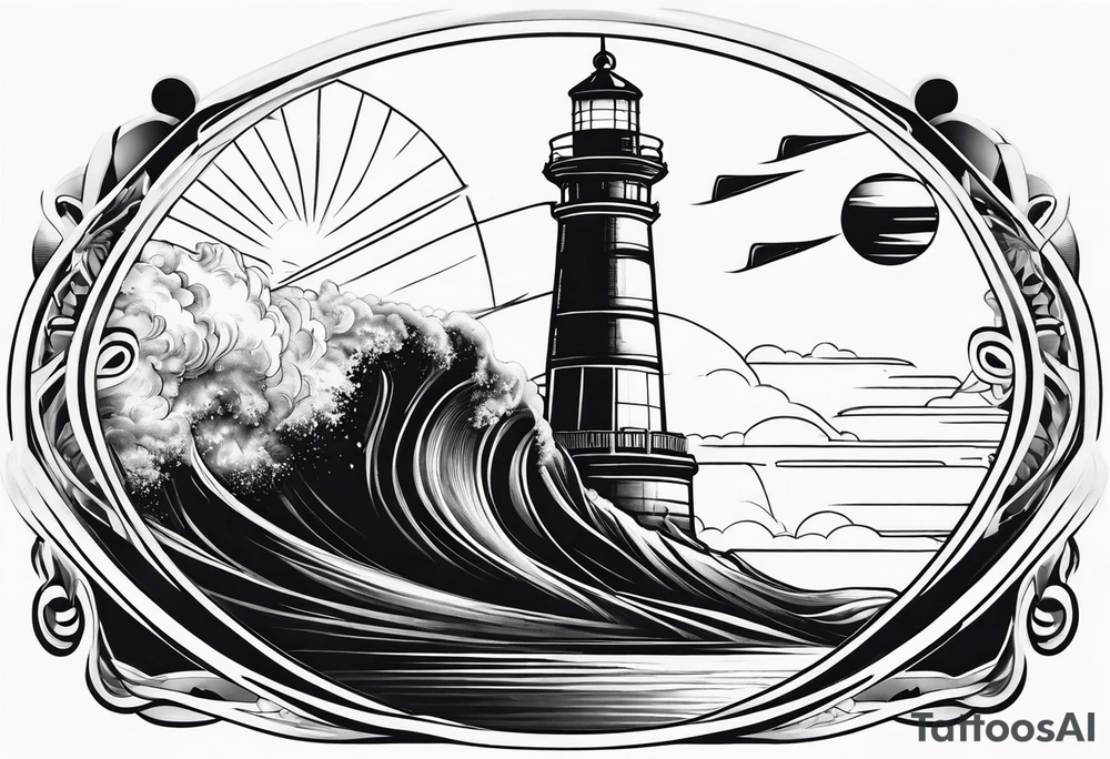 blade, saturn, lighthouse tattoo idea