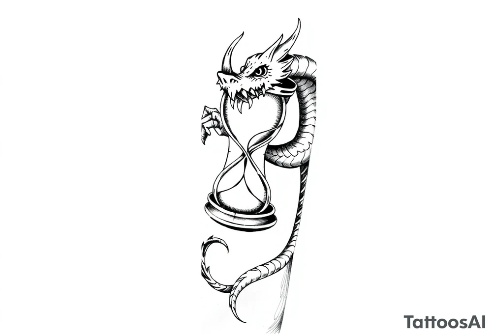 Dragons claws gripping Hourglass tattoo idea