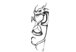 Dragons claws gripping Hourglass tattoo idea