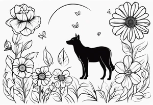animal, flowers. For remember the death, my dad. and the futur, for being strong tattoo idea