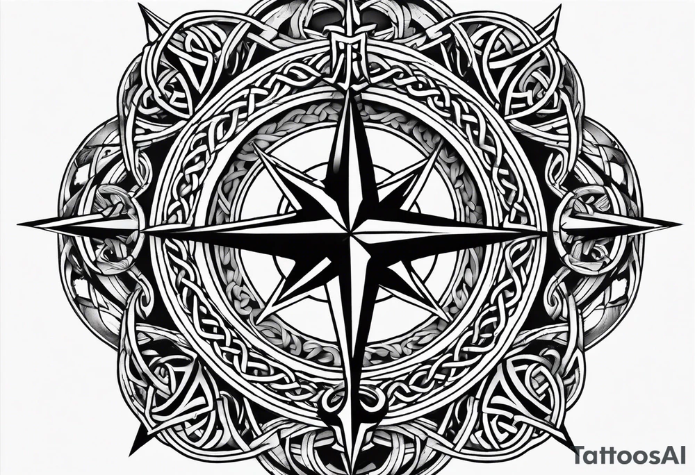 Celtic, forearm, half sleeve, anchor, compass tattoo idea