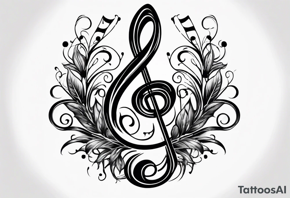 A music note in nature tattoo idea