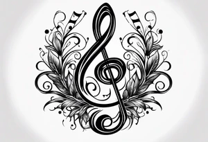 A music note in nature tattoo idea