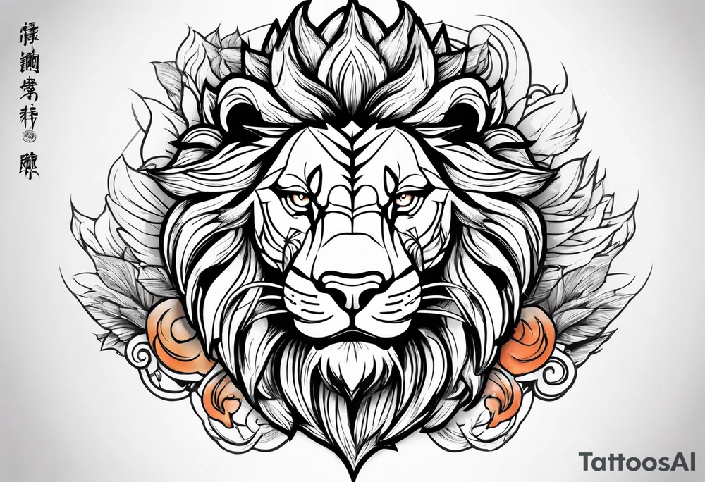 Sleeve tattoo topete name goku, lion tattoo idea