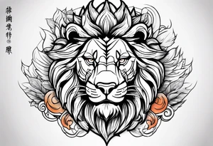 Sleeve tattoo topete name goku, lion tattoo idea