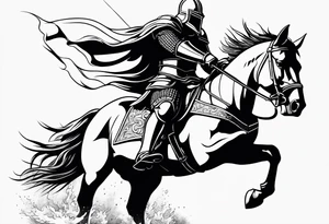 knight in battle tattoo idea
