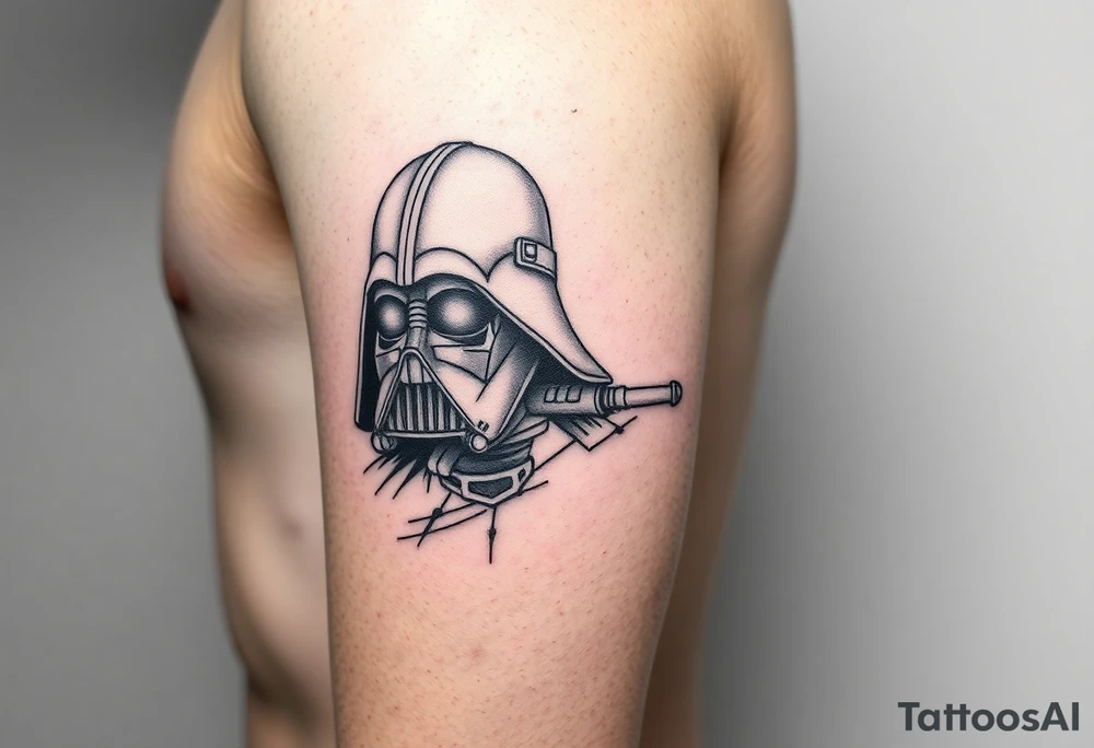 star wars in a linear design for forearm not more than 15 cm tattoo idea