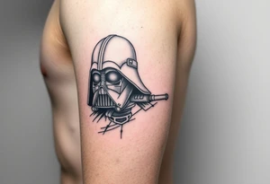 star wars in a linear design for forearm not more than 15 cm tattoo idea