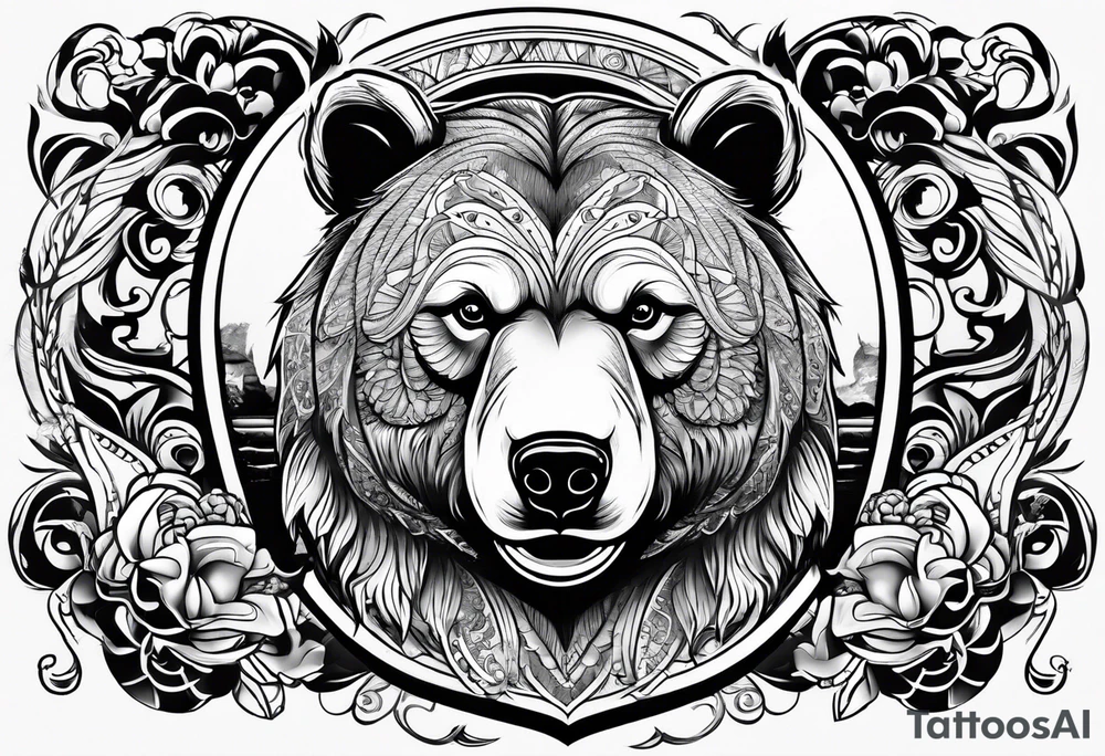 Figher bear tattoo idea