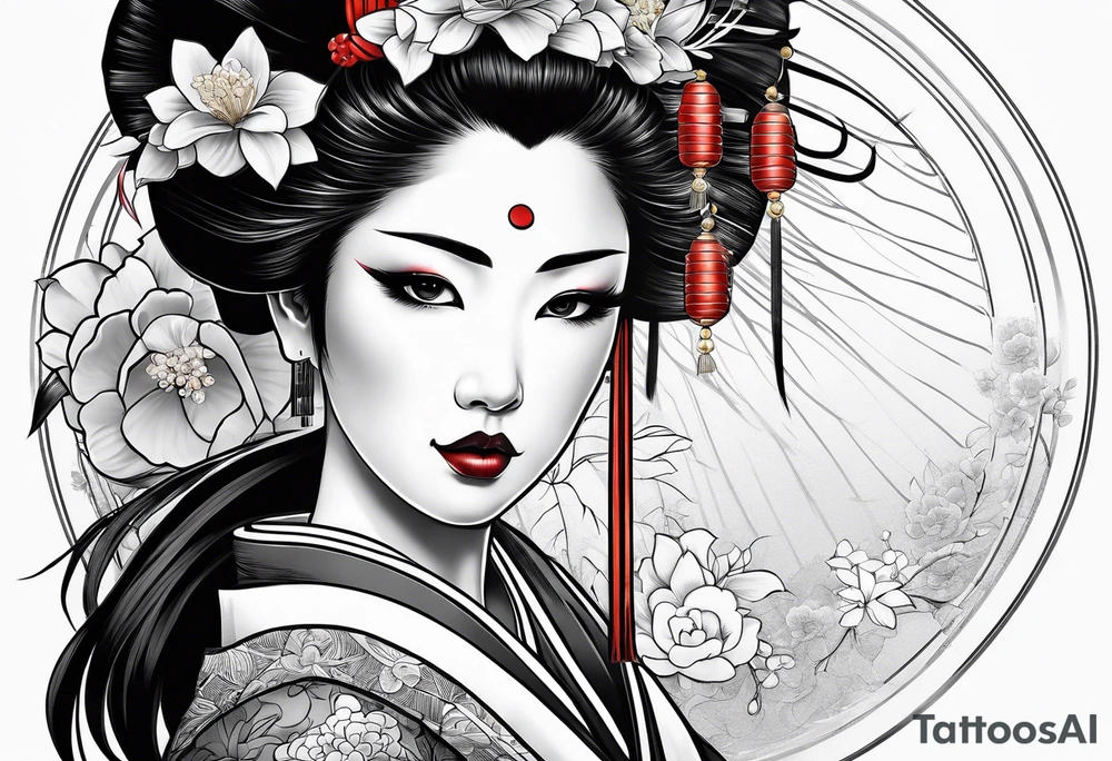 Geisha, close up tattoo idea